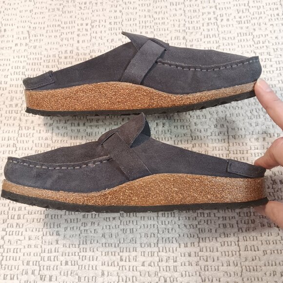 Birkenstock 'Buckley' women's blue suede leather mules sz 40 EU / 9 - 9.5 US - Picture 4 of 14